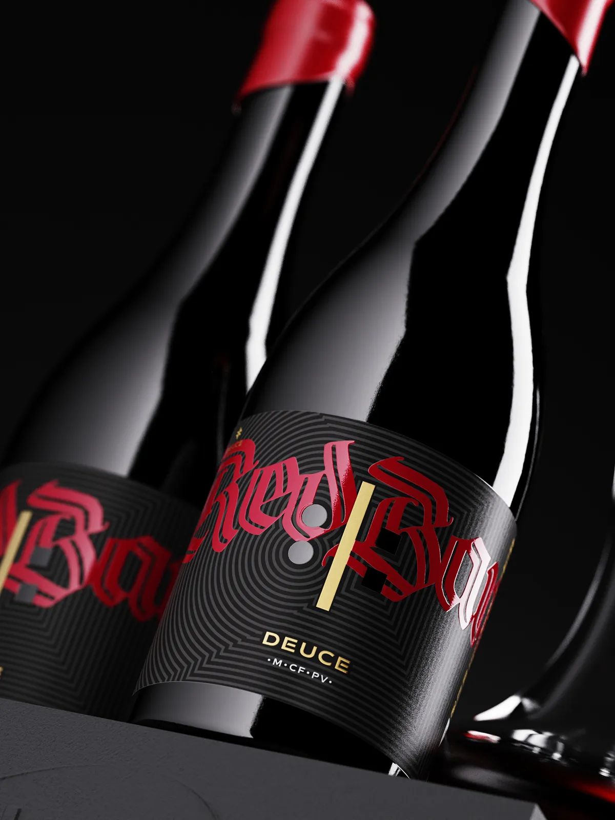 dark texture label design
