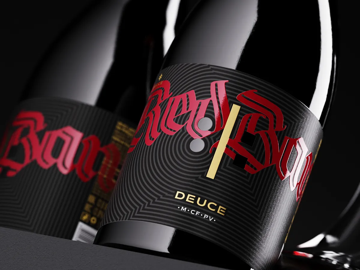 fraktur typography wine label