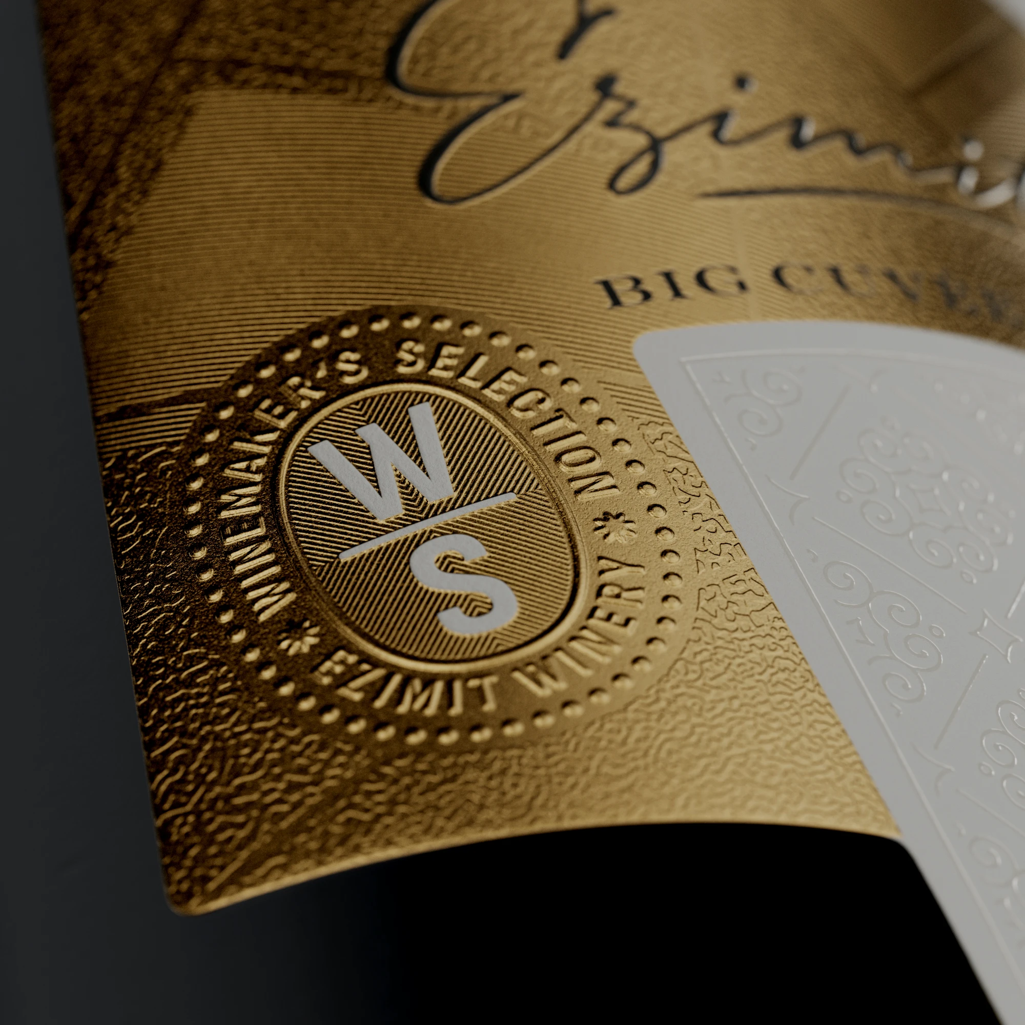 layered wine label design