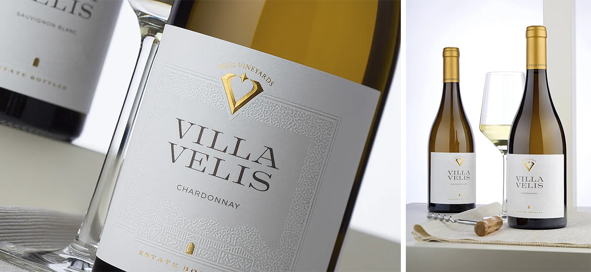 villa vellis wine label design: the geometry of luxury